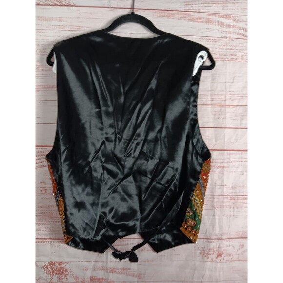 Bali Chic VTG Vest Shirt Top Blouse  Womens One Size Multicolor Beaded - Picture 2 of 6